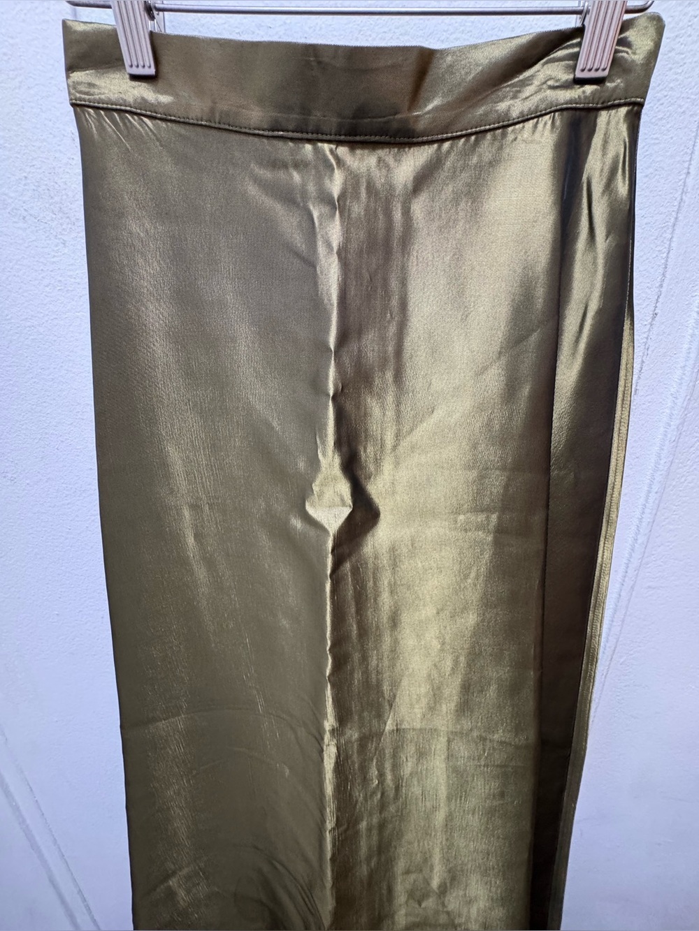 Rare Cache Vintage Y2K Gold Satin A-Line Maxi Skirt Size 0 - Picture 2 of 5